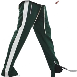 High Quality Wholesale Mens Jogging Sweat Pants <b>Trousers</b> Custom Men Stripe Plain <b>Track</b> Pants With Ankle Zippers - Product Image 1