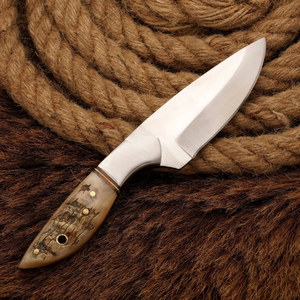 Couteau de chasse à lame fixe en acier à haute teneur en carbone fait main, manche en os, couteau de camping extérieur, vente en gros fabricant - Product Image 5