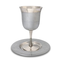 Nueva llegada: Copa de Kiddush de metal sin plomo, moderna y lujosa, personalizada, con platillo y elegante bandeja para copas de vino, color personalizado, ¡gran oferta!