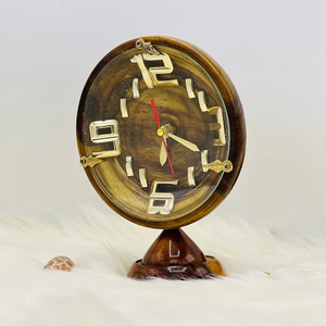 Horloge murale en bois analogique 3D, décoration moderne pour la maison, horloge silencieuse à quartz en bois pour salon, bureau, chambre à coucher - Product Image 3