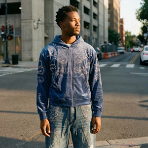 Ensemble de survêtement streetwear pour hommes en coton épais délavé à l'acide, imprimé, design 2-en-1, comprenant un sweat à capuche et un pantalon de survêtement en molleton standard, personnalisable, vente en gros - Product Image 6