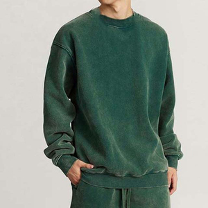 <b>Drop</b> Shoulder Winter Casual Pullover <b>Acid</b> Wash Heavyweight Custom Made Men's Hoodies Solid Button Digital Printing Eco-Friendly - Product Image 1