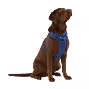 Blue Nylon Breathable <b>Dog</b> <b>Harness</b> Fur Lace Decoration Adjustable Buckle Closure <b>for</b> Large Simple Style Solid Color Pet Gear - Product Image 6