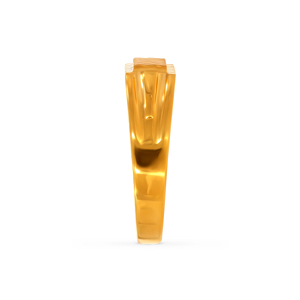 Bague de luxe pour homme plaquée or, gravée motif chevron géométrique, texture moderne, classique pour mariage et anniversaire - Product Image 4
