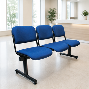 Canapé de bureau moderne KINSHA trois places en tissu avec structure métallique, mobilier commercial pour la maison, le bureau, la banque, l'hôpital et les immeubles de bureaux - Product Image 1