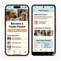 Aplicación RoyalCraft para Adopción de Animales, Rescate de Mascotas y Emparejamiento - Versión Empresarial Compatible con IOS/Android/Linux/Mac