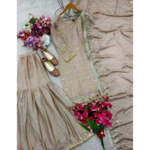 Ensemble de vêtements de fête pour femmes avec haut-Sarara et Fancy Dupatta - Product Image 3