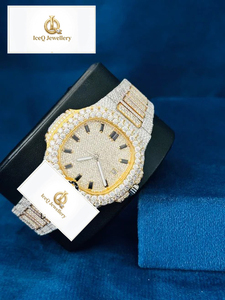 Hip Hop Iced Out Fashion Wristwatch VVS Sparkling Stone Wristwatch Premium Moissanite Diamond Hip Hop Bling Watch for Men - Product Image 5