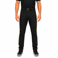 Celana Baseball Pria Musim Panas Custom Print dengan List Samping, Model Tapered, Bahan Bernapas, Lapisan Ganda di Lutut, Pakaian Latihan Tim, Pembelian Grosir