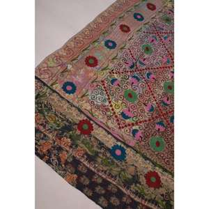 Handmade Kantha Suzani <b>Quilt</b> Vintage Cotton Floral Embroidery Eco-Friendly Washable All-Season Bedspread Boho Indian <b>Throw</b> - Product Image 5