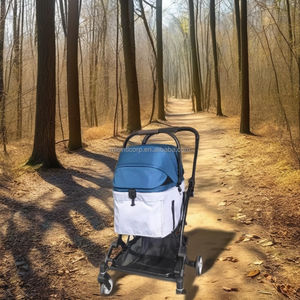 Lightweight Aluminum 4-Wheel Foldable Dog & Cat Basket with Shock Absorbers and Patented Design for <b>Small</b> Pets Travel - Product Image 3