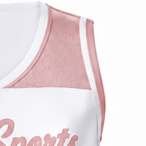 White <b>Coral</b> Sublimated Sleeveless Cheerleading Jersey Team Athletic Sportswear Training Performance Competition <b>Top</b> Uniform - Product Image 3