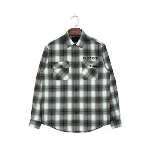 Camisas de Franela para Hombre al por Mayor, Teñidas con Hilo, Ecológicas, de Manga Larga, 100% Algodón, Chaquetas Holgadas Informales para Trabajo - Product Image 3