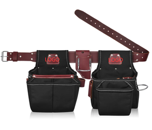 New Design Multi-Functional Double <b>Tool</b> Belt Bag Custom Made Carpenter <b>Leather</b> <b>Tool</b> Pouch Waterproof Nylon Reasonable Price - Product Image 1