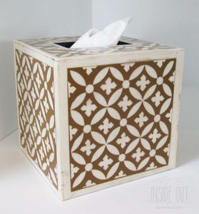 bone inly tissue holder hand made tissue holder black and white <b>floral</b> designs tissue <b>boxes</b> table decoration accessories - Product Image 5