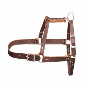 Harnais de cheval en cuir double épaisseur durable avec fermeture à rivets réglables, harnais de course et accessoires. - Product Image 5