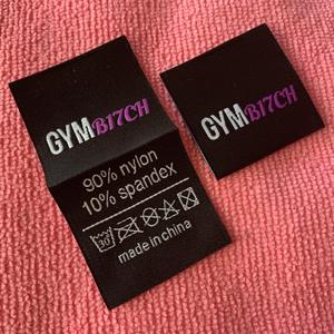 High Density Damask Woven Labels One Side Fold Laser Cut <b>Edge</b> Stitch Brand Logo Garment Labels for Coats Apparel TITAN TREAD - Product Image 4