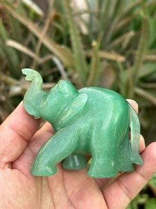 Hand Carved Green Aventurine <b>Elephant</b> Figurine Natural Crystal Home Decor OEM ODM Wholesale Supplier - Product Image 5