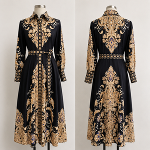 SIPO 2023 <b>EID</b> Dubai New Design Fashion Stand Neck <b>Dress</b> Printed <b>Dress</b> Abaya Women Muslim Dubai <b>Dress</b> - Product Image 4