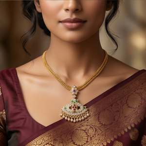 Divyoro Gold Plated Pendant Necklace Women's Classic Adjustable Length Short Wedding Party Jewelry - Product Image 3