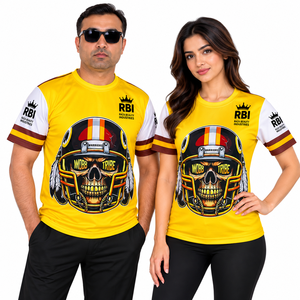 เสื้อยืดคอกลมแขนสั้นทรงหลวมสไตล์สปอร์ตสำหรับผู้ชาย น้ำหนัก 220 กรัม ผลิตจากเส้นด้ายเจอร์ซีย์ย้อมสีดิจิทัล พิมพ์ลาย  ผ้าโพลีเอสเตอร์ 100% เป็นมิตรต่อสิ่งแวดล้อม - Product Image 1