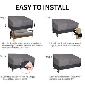 Copertura per Divanetto da Esterno a 2 Posti Resistente, Impermeabile e Antivento, Facile da Applicare, con Sfiato d'Aria - Product Image 3