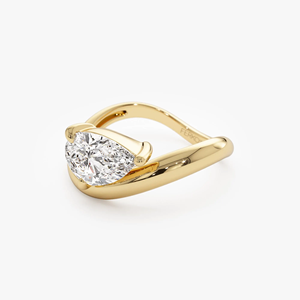 Anillo de Compromiso Unisex de Diamante Sintético Corte Pera de 1.5 Quilates, Chapado en Platino y Oro Blanco de 14k, Estilo Clásico, Certificado IGI - Product Image 3