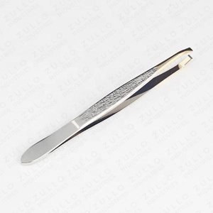 Pinzas para Cejas Inclinadas de Acero Inoxidable con Punta Dorada, Agarre Rugoso, Depilación de Precisión, Herramienta de Belleza, Diseño OEM Personalizado - Product Image 2
