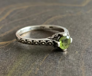 <b>Dainty</b> Statement Peridot <b>Ring</b> (2.0 Grams) Adjustable Size Gemstone <b>Ring</b> with Invisible Setting for Everyday Wear - Product Image 2