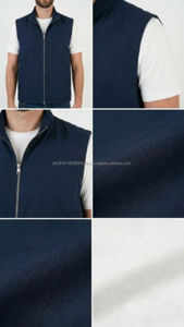 เสื้อกั๊กซิปสีน้ำเงินกรมท่าสำหรับผู้ชาย คอตั้ง เสื้อคลุมลำลอง กันลม บุโพลีเอสเตอร์ ใส่ได้ในฤดูใบไม้ร่วง - Product Image 5