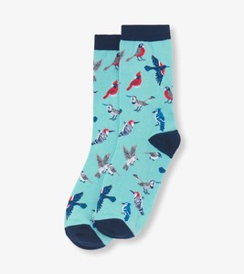 Calcetines de Hombre, Cómodos, con Estampado Digital de Aves, Color Azul Claro, de Algodón y Elastano, Tejidos, Transpirables, para Uso Diario, Estilo Primavera - Product Image 5