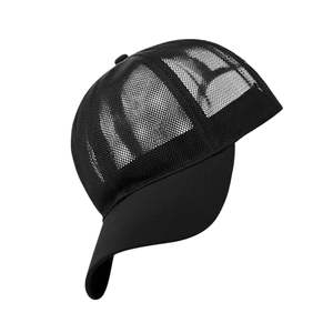 Casquette Trucker Noire Unie avec Logo Personnalisé, Haute Qualité, Entièrement en Maille, Fermeture Snapback, Respirante, Accessoire de Mode Sportive Estivale - Product Image 4