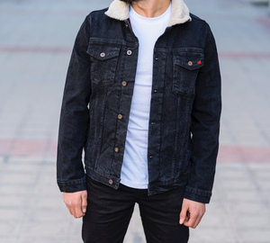 Top Trending Fully Distressed Long Men <b>Denim</b> <b>Jacket</b> Fall Winter <b>Custom</b> Chenille Embroidered Logo Vintage Windproof in low price - Product Image 4