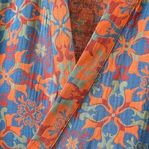 100% Cotton Gauze Floral <b>Kimono</b> <b>Robe</b> Soft Drawstring Closure <b>Long</b> Knit Loose Bathrobe Nightgown Women's Loungewear Sleepwear - Product Image 3