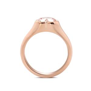 Luxury 1ct Heart Cut Pink Lab Grown <b>Diamond</b> <b>Ring</b> Rose Gold Bezel Setting Solitaire Engagement <b>Ring</b> for Women Certified IGI VVS - Product Image 2
