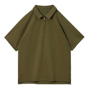 Chemise décontractée bleu clair pour homme de haute qualité avec fermeture éclair, manches raglan, en tissu jersey de coton personnalisable, logo sur mesure - Product Image 1