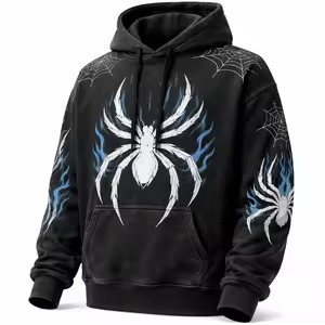 Spider <b>Man</b> Emblem Embroidered 100% Cotton Spring <b>Hoodie</b> 400+ GSM Regular Fit Letter Pattern Custom Logo Front <b>Lined</b> Unisex - Product Image 3
