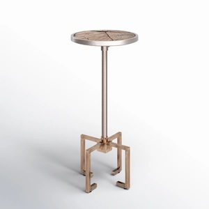 Mesa de Centro Arquitectónica con Bandeja Redonda Elevada, Base Geométrica de Cuatro Patas, Perfil de Pedestal Elegante para Bares Refinados - Product Image 1