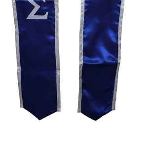 Estola de Graduación Phi Beta Sigma Azul Rey de Satén con Letras Griegas Bordadas, Banda Personalizada para Fraternidad, Suministro al por Mayor OEM - Product Image 4