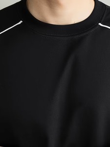 Nueva Camiseta de Verano para Hombre, Estilo Casual de Negocios, Corte Regular, Cuello Redondo, Manga Corta, con Patrón, Tejido Sólido de 180 Gramos - Product Image 2