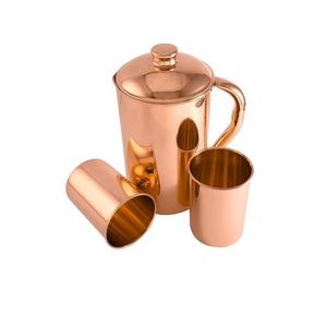 Jarra de cobre puro para beneficios ayurvédicos, 1.5 litros, jarra de agua de cobre hecha a mano con tapa a juego. - Product Image 4