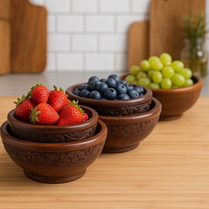 Tazón de madera para servir, presentación en restaurantes, tazón de madera para servir, presentación en hoteles, tazón de madera para servir, presentación en cafeterías - Product Image 3