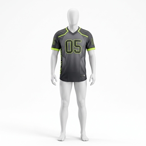 Jersey de Fútbol Americano Gris para Hombre, Personalizado 05, Verde Neón, Acolchado, Ropa Deportiva, Uniforme de Equipo, Venta al Por Mayor - Product Image 3