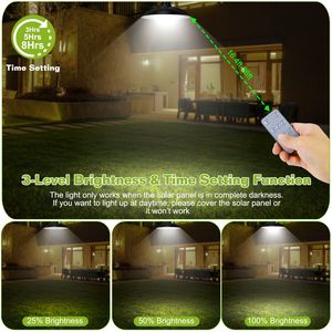 Lampada Solare a Doppia Testa per Capanno con Sensore Crepuscolare e Timer, Dimmerabile, Telecomando, Impermeabile IP65, Illuminazione Esterna Intelligente - Product Image 3