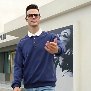 Maillot de rugby personnalisé Nesta Sports pour homme, haute qualité, tricoté uni, 100 % coton, manches longues, décontracté, respirant, avec logo court sur le devant - Product Image 2