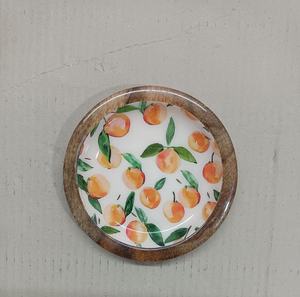 Decoración y accesorios para mesa de hogar y jardín Oyster Blue, madera de mango natural, impresiones personalizadas, posavasos esmaltados hechos a mano - Product Image 4