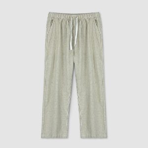 <b>Men's</b> Linen Baggy Drawstring Elastic Waist Striped <b>Lounge</b> Pajama <b>Trousers</b> Wholesale ODM - Product Image 3