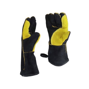 Premium Quality Cowhide Leather Anti-Vibration Safety Cuff Fireplace Working Gloves Waterproof Safety Hand Protection <b>Fire</b> - Product Image 2
