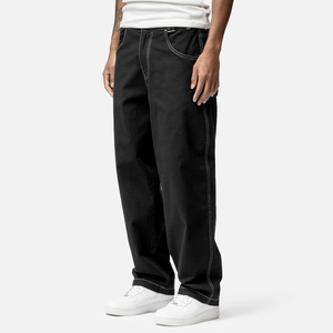 Nuevos pantalones vaqueros de mezclilla de pierna recta holgados con cintura ajustable para hombre, estilo americano, pantalones informales de moda para la calle - Product Image 2