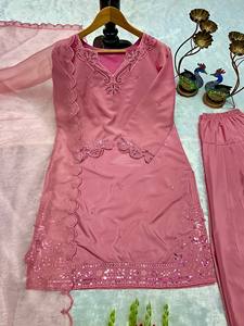 Lunching New Designer Party Wear <b>Top</b> And Farsi Salvar. With Fancy Duppata With Embroidery Work - Product Image 5